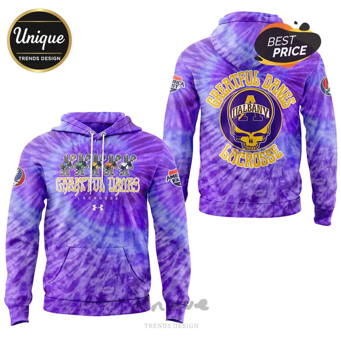 UAlbany Lacrosse Greatful Danes Grateful Dead Hoodie UAlbany Lacrosse Greatful Danes Grateful Dead Hoodie
