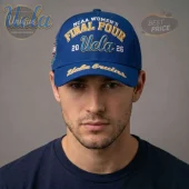 Blue baseball cap with bold gold and white NCAA Women's Final Four UCLA 20 26 embroidery and UCLA Bruins text!