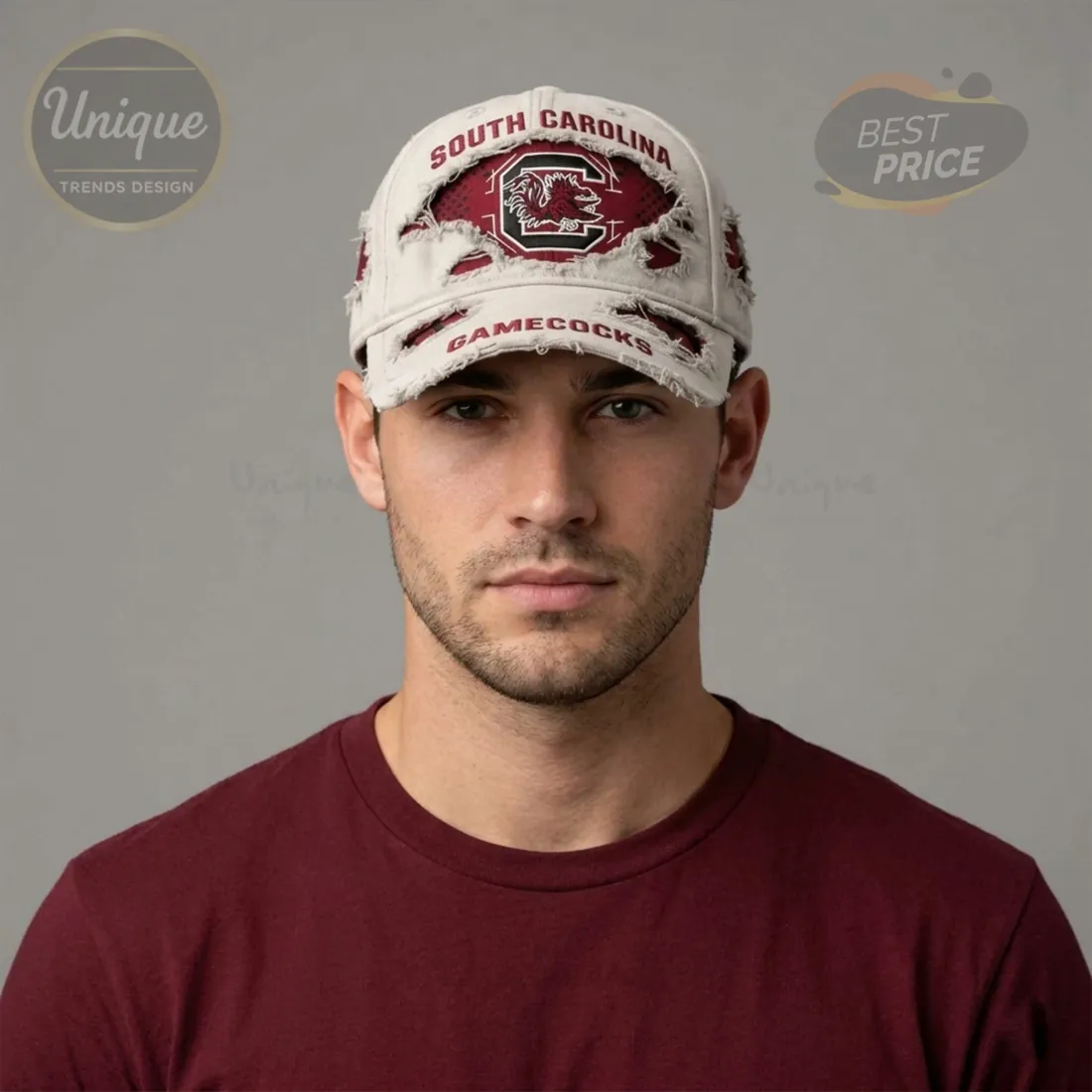 USC Gamecocks Vintage Distressed Embroidered Fan Gear Baseball Cap USC Gamecocks Vintage Distressed Embroidered Fan Gear Baseball Cap