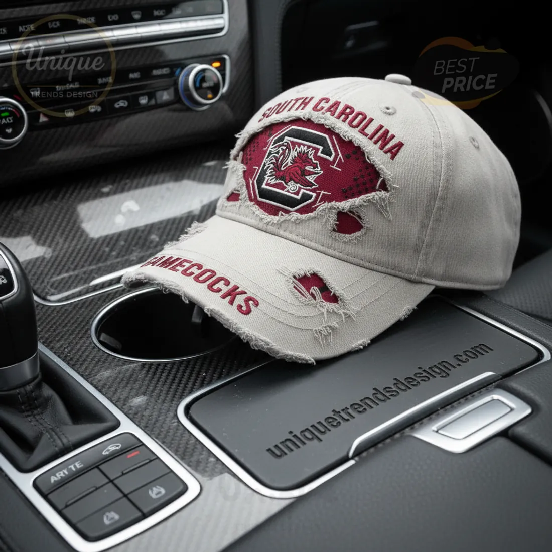 USC Gamecocks Vintage Distressed Embroidered Fan Gear Baseball Cap