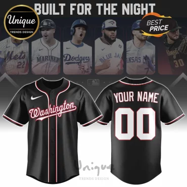 Washington Nationals MLB Custom Personalized Black Baseball Jersey