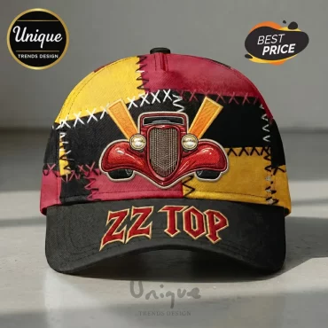ZZ Top Hot Rod Classic Car Patchwork Embroidered Rock Music Baseball Cap