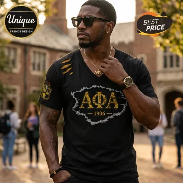 Alpha Phi Alpha 1906 Founding Distressed V-Neck T-Shirt