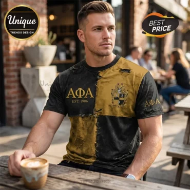 Alpha Phi Alpha Est. 1906 Distressed Patchwork T-Shirt