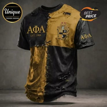 Alpha Phi Alpha Est. 1906 Distressed Patchwork T-Shirt