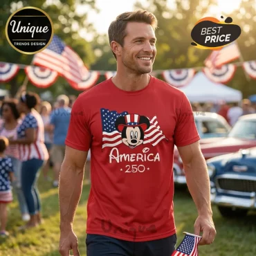 American 250th Anniversary Mickey & Friends Patriotic Graphic Tee