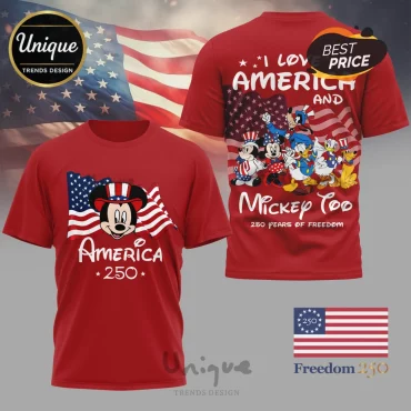 American 250th Anniversary Mickey & Friends Patriotic Graphic Tee