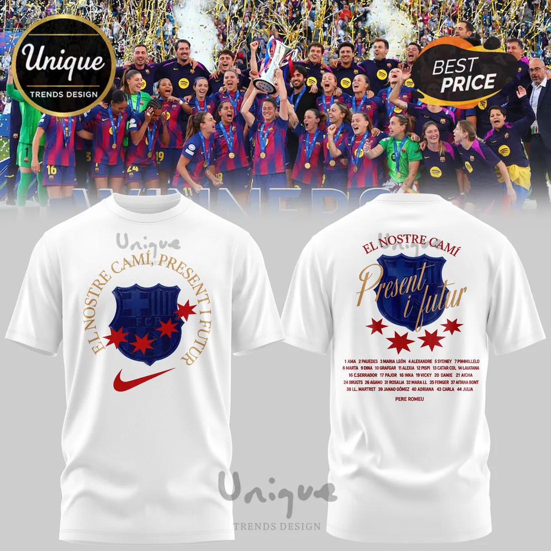 Barcelona Femeni UEFA Women’s Champions League Campiones Hoodie Barcelona Femeni UEFA Women’s Champions League Campiones Hoodie