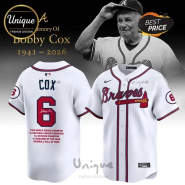 Bobby Cox Atlanta Braves 1941-2026 In Memory Limited Edition White Jersey