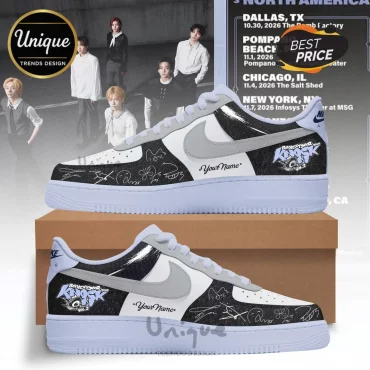 BOYNEXTDOOR K-Pop Tour Black & White Air Force 1 Sneakers