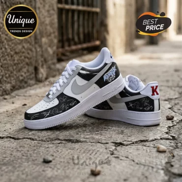 BOYNEXTDOOR K-Pop Tour Black & White Air Force 1 Sneakers