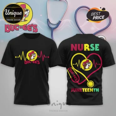 Buc-ee’s Nurse Juneteenth Heartbeat Stethoscope T-Shirt