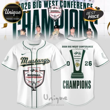 Cal Poly Mustangs 2026 Big West Conference Champions Baseball Jersey