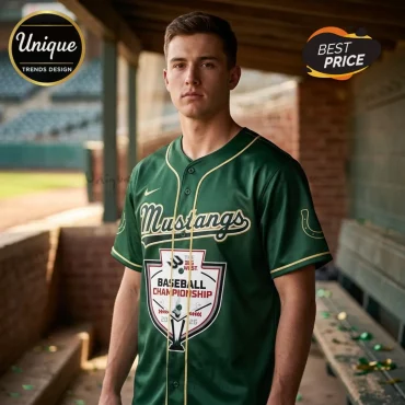 Cal Poly Mustangs 2026 Conference Champions Green Baseball Jersey