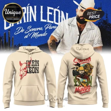 Carin Leon Tour 2026 De Sonora Para El Mundo Beige Pullover Hoodie
