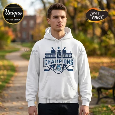 Chicoutimi Saguenéens QMJHL 2026 Champions White Hoodie