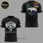 Black short sleeve t-shirt with NCISAA Baseball 1A Champions 2026 print featuring a horse logo and baseball diamond graphic!