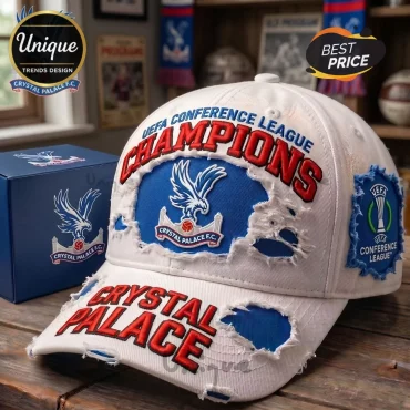 Crystal Palace FC UEFA Conference League Champions Distressed Baseball Cap