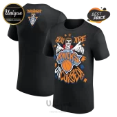 Black graphic tee with Danhausen cartoon, New York Knicks logo, and You Are Uncursed text in orange and blue.!