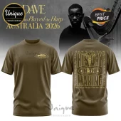 Olive green t-shirt with gold text reading History In The Making and The Boy Who Played The Harp graphic!