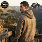 Brown hoodie with gold back print reading History In The Making and caduceus icon in a retro streetwear aesthetic!