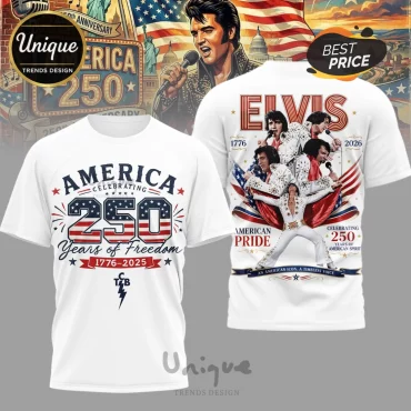 Elvis Presley x America 250 Years of Freedom Patriotic Shirt