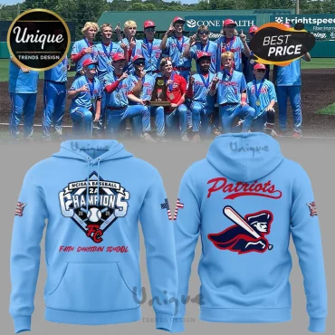 Faith Christian School Patriots NCISAA 2A Baseball 2026 Champions Hoodie