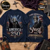 Ghost Band America 250 Years of Freedom USA Patriotic T-Shirt