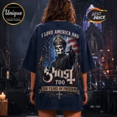 Ghost Band America 250 Years of Freedom USA Patriotic T-Shirt