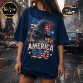 Godzilla x America 250 Years of Freedom Patriotic Navy T-Shirt
