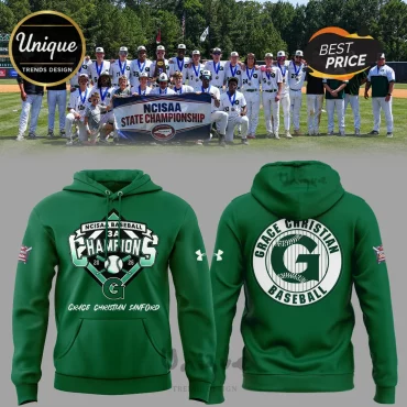 Grace Christian Sanford NCISAA 3A Baseball Champions Green Hoodie