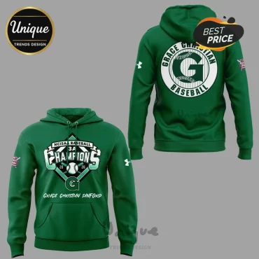 Grace Christian Sanford NCISAA 3A Baseball Champions Green Hoodie