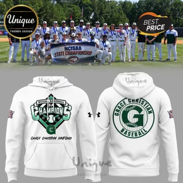 Grace Christian Sanford NCISAA 3A Baseball Champions White Hoodie
