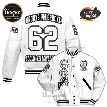 Groove Phi Groove 1962 Social Fellowship White Varsity Jacket