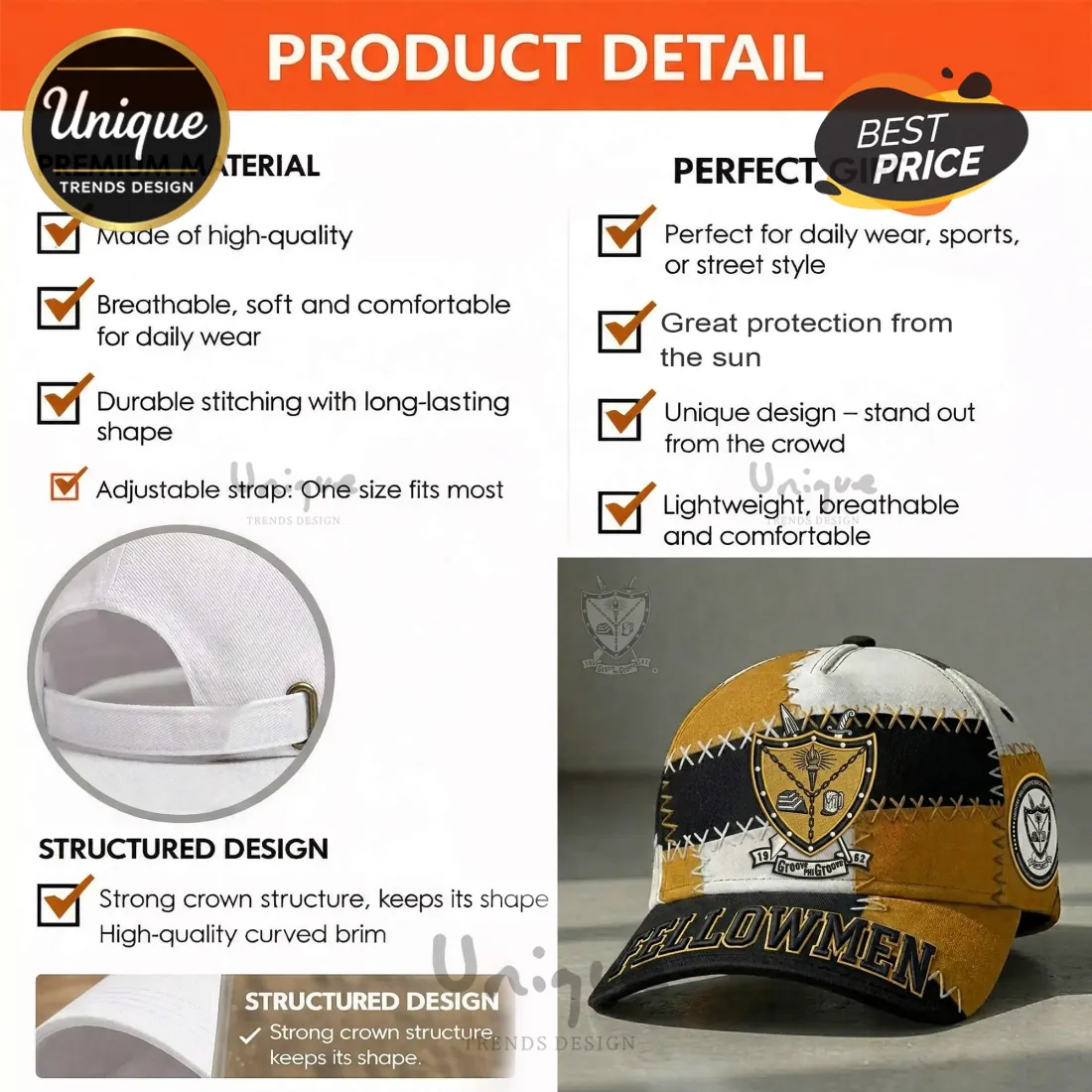 Groove Phi Groove Fellowmen 1962 Baseball Cap Groove Phi Groove Fellowmen 1962 Baseball Cap