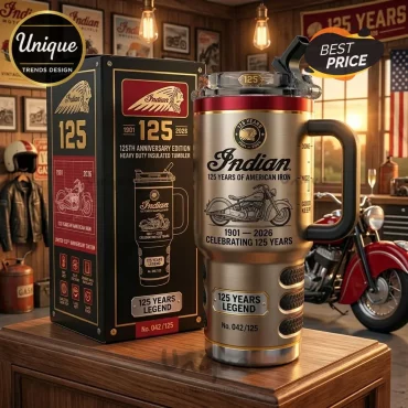Indian Motorcycle 125th Anniversary Limited Edition Stanley Tumbler 40oz