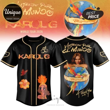 Karol G Tropitour World Tour 2026 Limited Edition Black Baseball Jersey