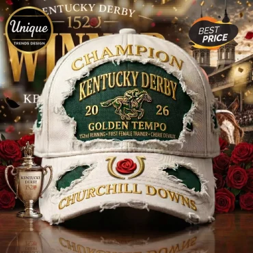 Kentucky Derby 2026 Champion Golden Tempo Distressed Baseball Cap