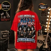 KISS Band America 250 Years of Freedom Patriotic Red T-Shirt