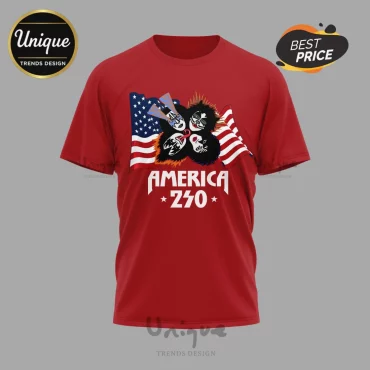 KISS Band American Flag Patriotic 250 Year Anniversary 3D T-Shirt