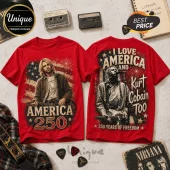 Kurt Cobain x America 250 Years of Freedom Red T-Shirt