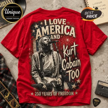 Kurt Cobain x America 250 Years of Freedom Red T-Shirt