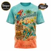 Margaritaville Changes in Latitudes Tropical Parrot Beach T-Shirt