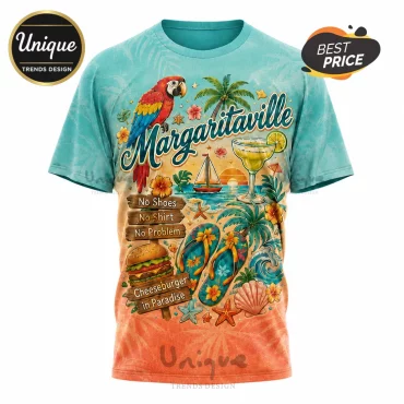 Margaritaville Changes in Latitudes Tropical Parrot Beach T-Shirt