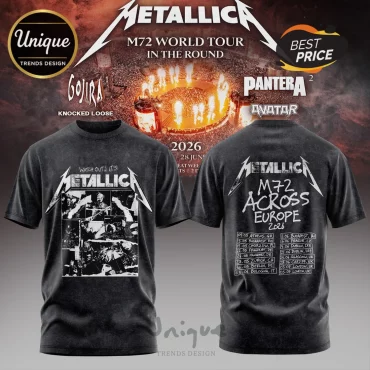 Metallica M72 Across Europe 2026 Tour Black T-Shirt