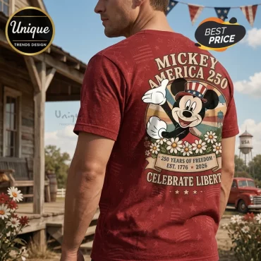 Mickey Mouse America 250th Anniversary Patriotic T-Shirt