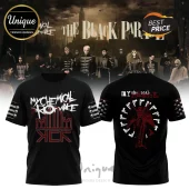 Black My Chemical Romance The Black Parade graphic tee with red and white logo and angel design on front and back!