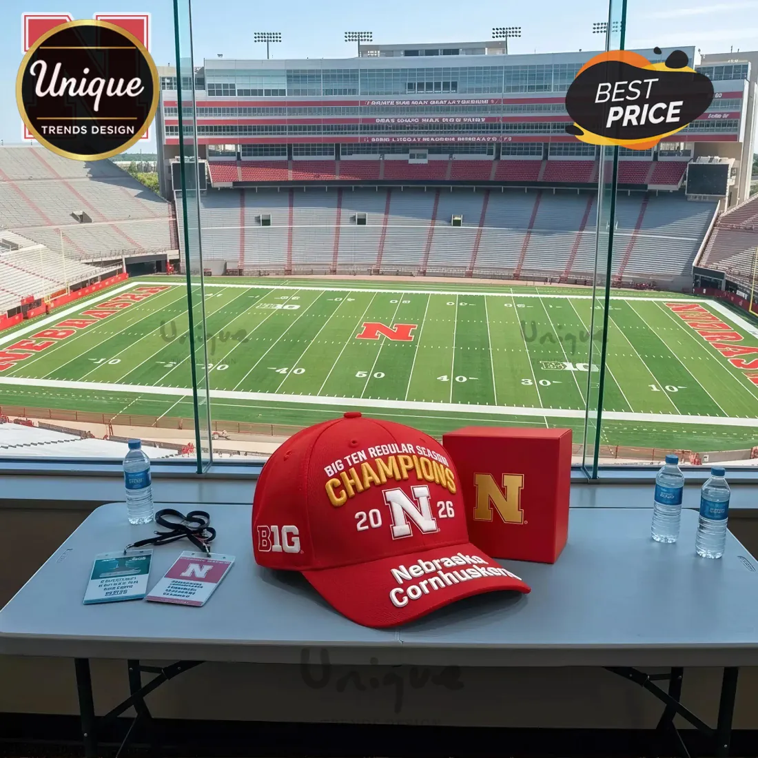 Nebraska Cornhuskers Big Ten Champions 2026 Baseball Cap Nebraska Cornhuskers Big Ten Champions 2026 Baseball Cap