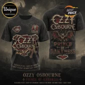 Black Ozzy Osbourne graphic tee with red gothic font, bat and cross imagery, and album title print!