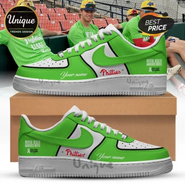 Phillies Mental Health Awareness Month Custom Limited Edition AF1 Sneakers